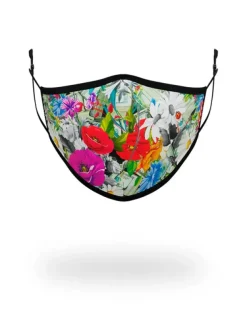 FACE MASKS>SPRAYGROUND ADULT FLORAL MONEY FORM FITTING FACE MASK
