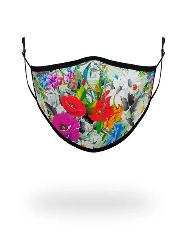 FACE MASKS>SPRAYGROUND ADULT FLORAL MONEY FORM FITTING FACE MASK