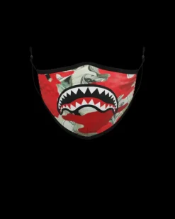 FACE MASKS>SPRAYGROUND ADULT MONEY CAMO (RED) FORM-FITTING FACE MASK