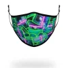 FACE MASKS>SPRAYGROUND ADULT NEON MONEY FORM FITTING FACE MASK