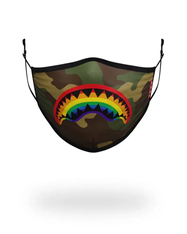 FACE MASKS>SPRAYGROUND ADULT RAINBOW SHARK FORM FITTING FACE MASK