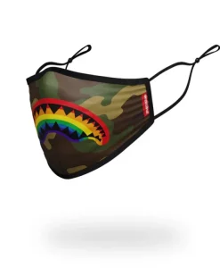 FACE MASKS>SPRAYGROUND ADULT RAINBOW SHARK FORM FITTING FACE MASK