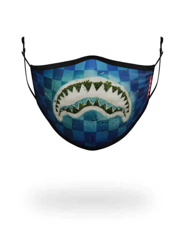 FACE MASKS>SPRAYGROUND ADULT SHARK ISLAND FORM FITTING FACE MASK