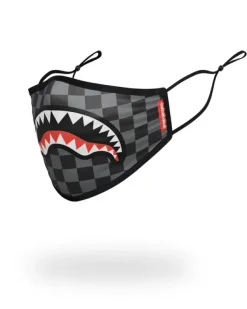 FACE MASKS>SPRAYGROUND ADULT SHARKS IN PARIS (GREY) FORM FITTING FACE MASK