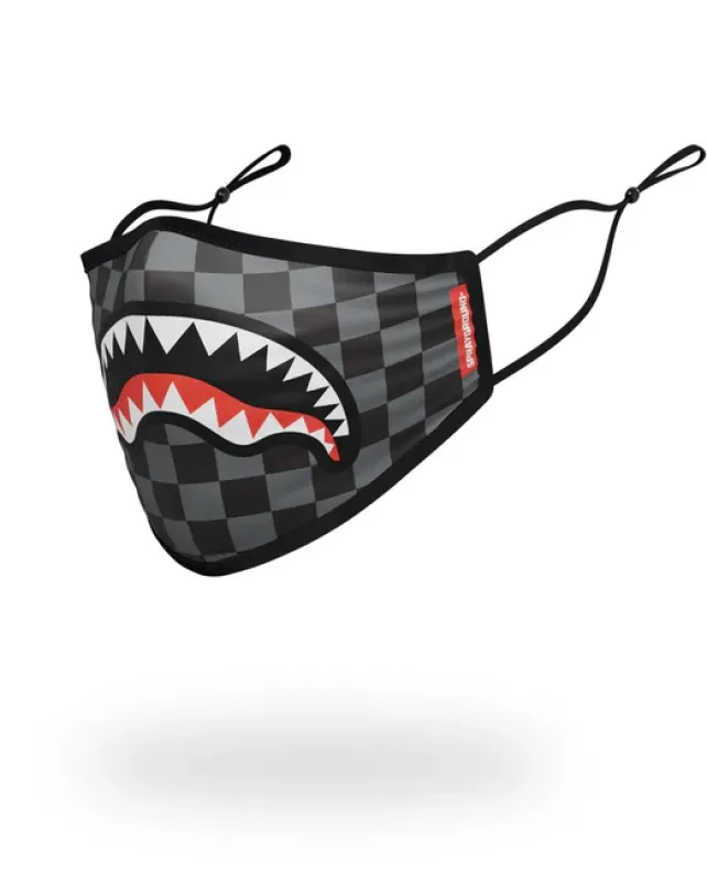 FACE MASKS>SPRAYGROUND ADULT SHARKS IN PARIS (GREY) FORM FITTING FACE MASK