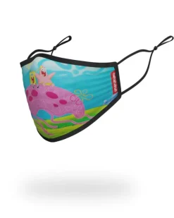 FACE MASKS>SPRAYGROUND ADULT SPONGEBOB JELLY SHARK FORM FITTING FACE-COVERING