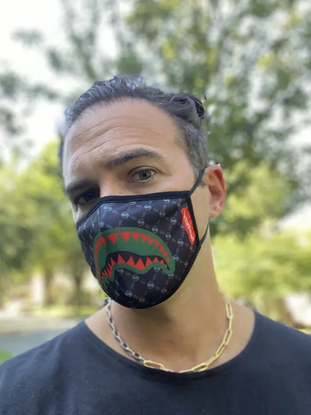 FACE MASKS>SPRAYGROUND ADULT SPUCCI (BLACK) FORM-FITTING FACE MASK