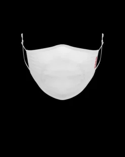 FACE MASKS>SPRAYGROUND ADULT WHITE ON WHITE SHARK FORM-FITTING FACE MASK