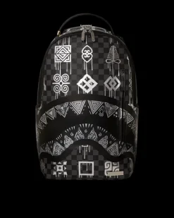 BACKPACKS>SPRAYGROUND AFRICAN INTELLIGENCE 9 POWER GLYPHICS BACKPACK - SANDFLOWER COLLAB