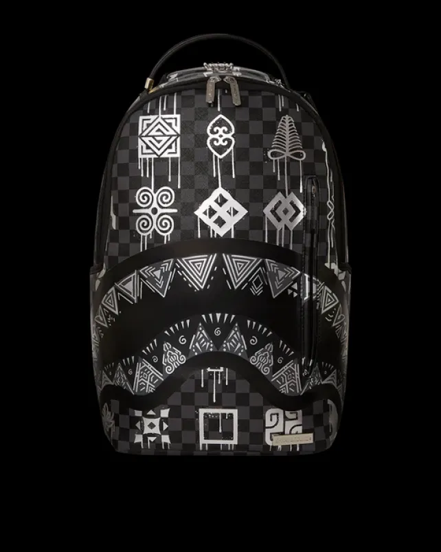 BACKPACKS>SPRAYGROUND AFRICAN INTELLIGENCE 9 POWER GLYPHICS BACKPACK - SANDFLOWER COLLAB