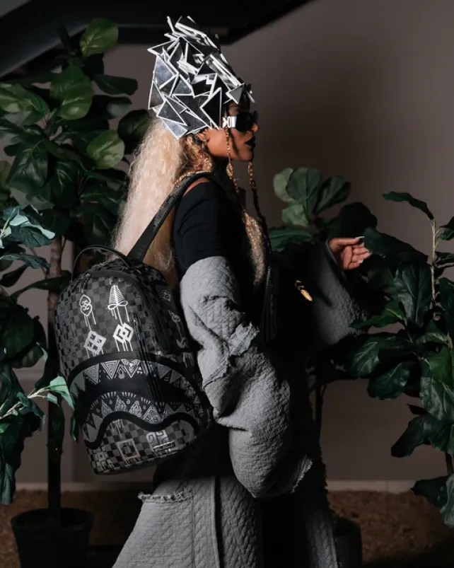 BACKPACKS>SPRAYGROUND AFRICAN INTELLIGENCE 9 POWER GLYPHICS BACKPACK - SANDFLOWER COLLAB