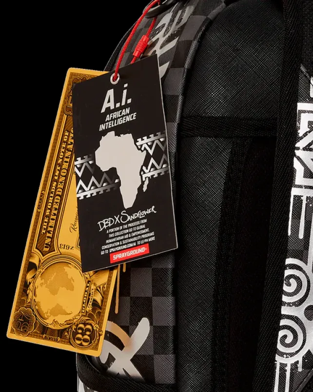 BACKPACKS>SPRAYGROUND AFRICAN INTELLIGENCE 9 POWER GLYPHICS BACKPACK - SANDFLOWER COLLAB