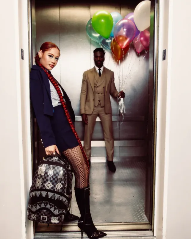 BACKPACKS>SPRAYGROUND AFRICAN INTELLIGENCE 9 POWER GLYPHICS BACKPACK - SANDFLOWER COLLAB