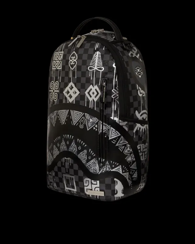 BACKPACKS>SPRAYGROUND AFRICAN INTELLIGENCE 9 POWER GLYPHICS BACKPACK - SANDFLOWER COLLAB