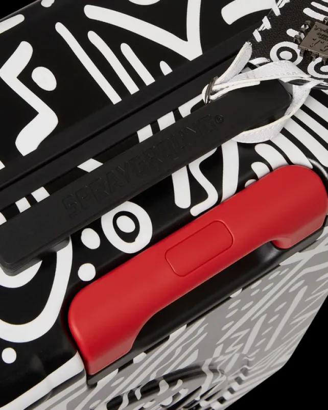 CARRY-ON LUGGAGE>SPRAYGROUND A.I.8 AFRICAN INTELLIGENCE - ORIGIN STORY SHARKNAUTICS HARDSHELL CARRY-ON LUGGAGE