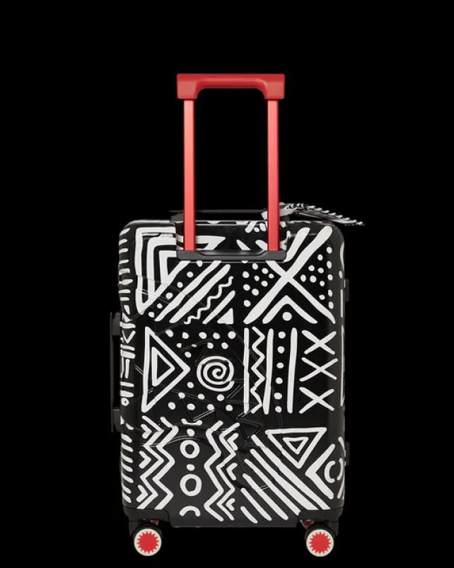 CARRY-ON LUGGAGE>SPRAYGROUND A.I.8 AFRICAN INTELLIGENCE - ORIGIN STORY SHARKNAUTICS HARDSHELL CARRY-ON LUGGAGE