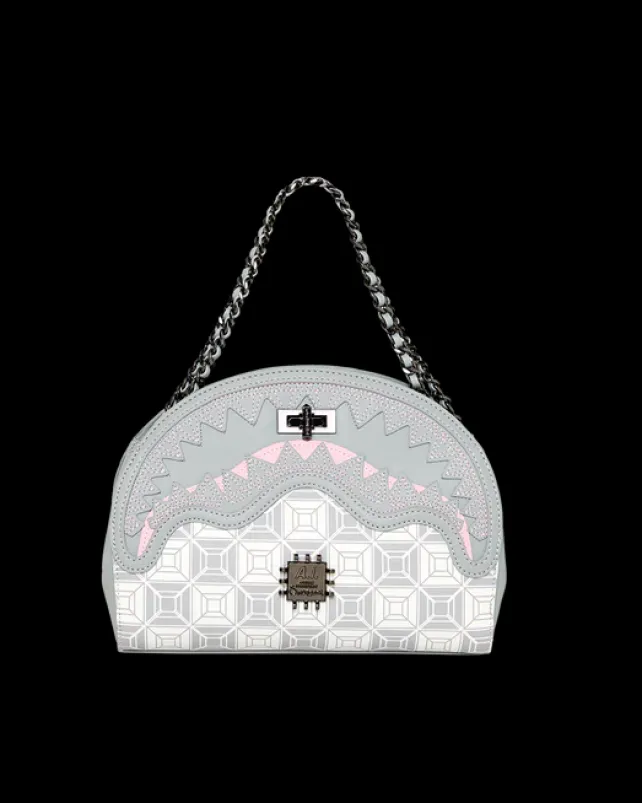 HANDBAGS>SPRAYGROUND A.I.8 AFRICAN INTELLIGENCE BOOKED u0026 BUSY SHARK HANDBAG