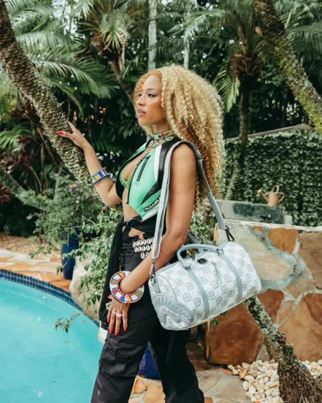 DUFFLES>SPRAYGROUND A.I.8 AFRICAN INTELLIGENCE BOOKED u0026 BUSY MINI DUFFLE