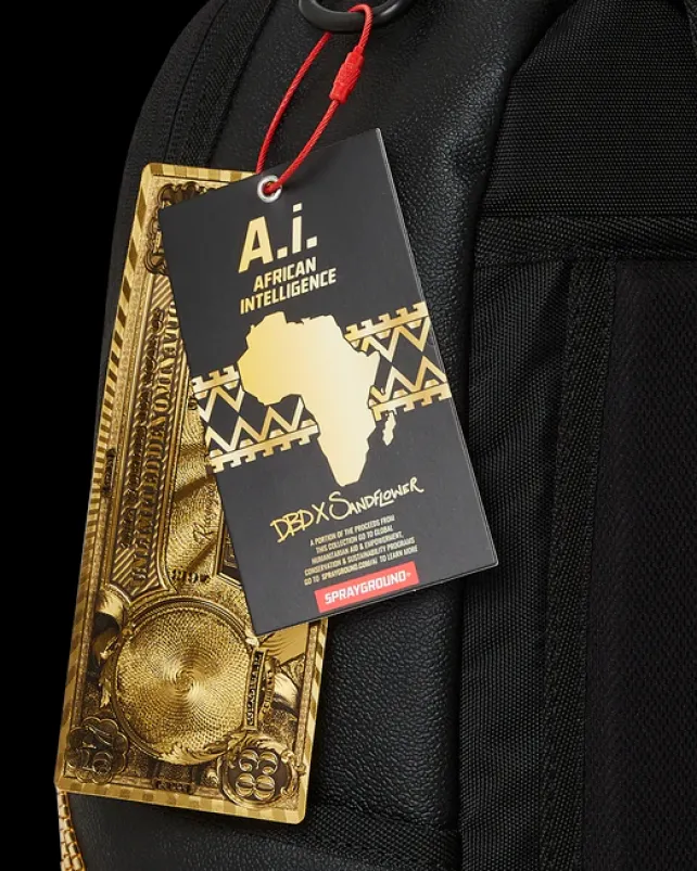 BACKPACKS>SPRAYGROUND A.I.8 AFRICAN INTELLIGENCE GUILDED LEOPARD BACKPACK (DLXV)