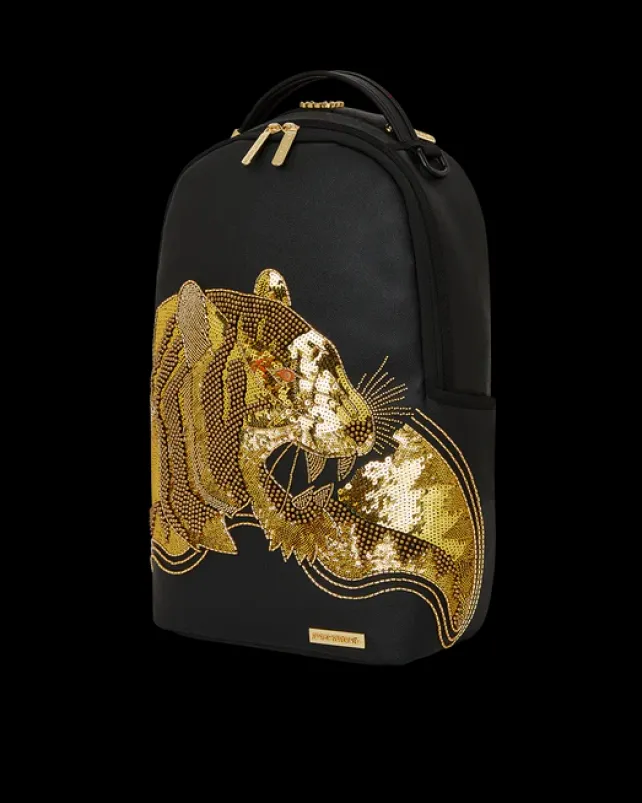 BACKPACKS>SPRAYGROUND A.I.8 AFRICAN INTELLIGENCE GUILDED LEOPARD BACKPACK (DLXV)