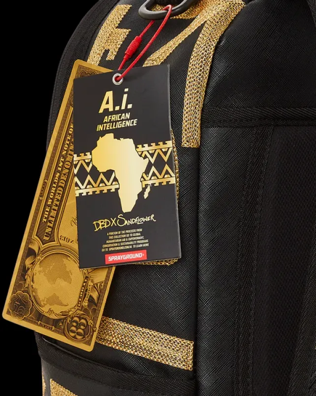 BACKPACKS>SPRAYGROUND A.I.8 AFRICAN INTELLIGENCE PATH TO THE FUTURE II BACKPACK (DLXV)