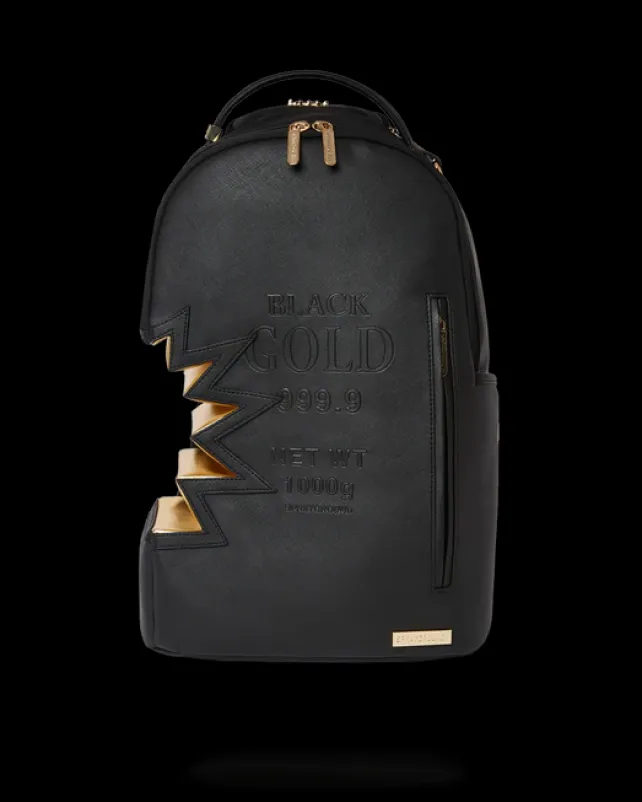 BACKPACKS>SPRAYGROUND A.i.3 SHARK BITE BLACK GOLD BACKPACK (DLXV)