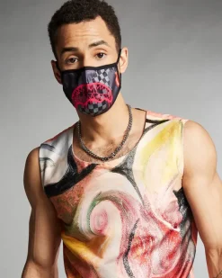 FACE MASKS>SPRAYGROUND 3AM PINK DRIP FACE MASK