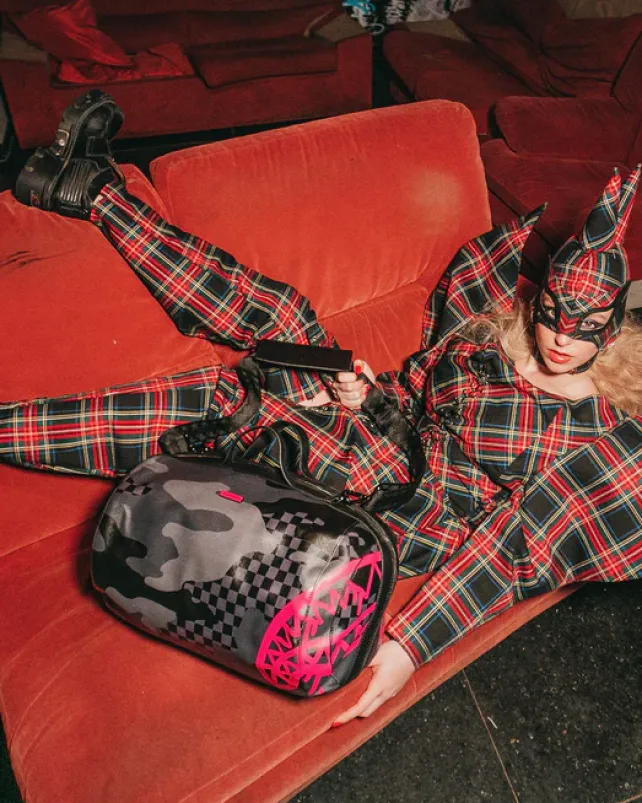 DUFFLES>SPRAYGROUND 3AM PINK DRIP TUBE DUFFLE