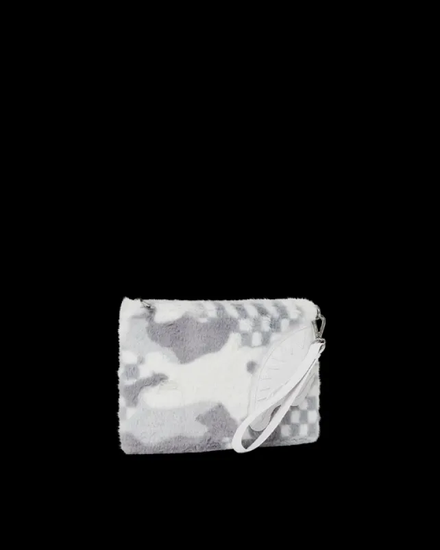 CROSSOVER CLUTCHES>SPRAYGROUND 3AM PLUSH SWISS ALPS CROSSOVER CLUTCH