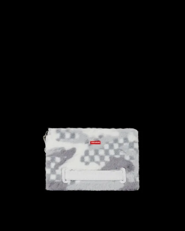 CROSSOVER CLUTCHES>SPRAYGROUND 3AM PLUSH SWISS ALPS CROSSOVER CLUTCH