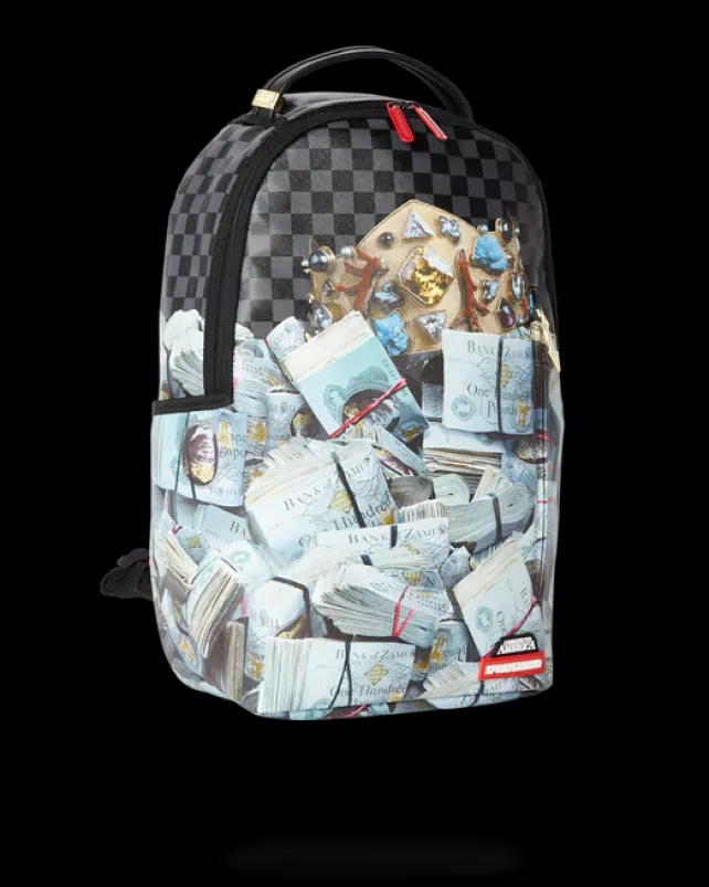 BACKPACKS>SPRAYGROUND BANK STACKS OF ZAMUNDA COMING 2 AMERICA BACKPACK