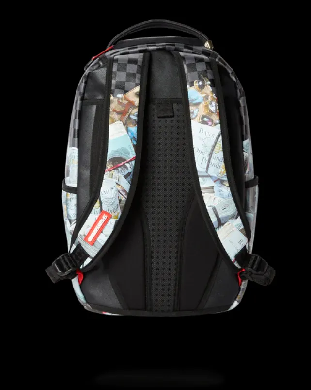 BACKPACKS>SPRAYGROUND BANK STACKS OF ZAMUNDA COMING 2 AMERICA BACKPACK