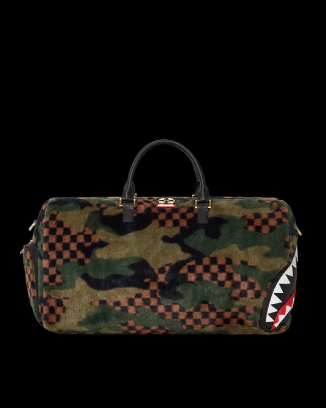DUFFLES>SPRAYGROUND BIG SKY FUR SHARK DUFFLE