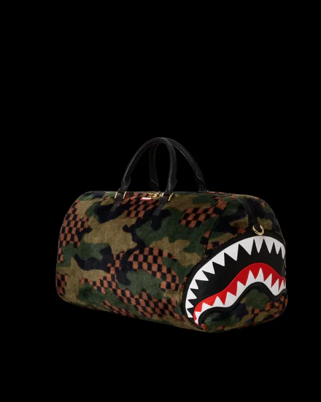 DUFFLES>SPRAYGROUND BIG SKY FUR SHARK DUFFLE