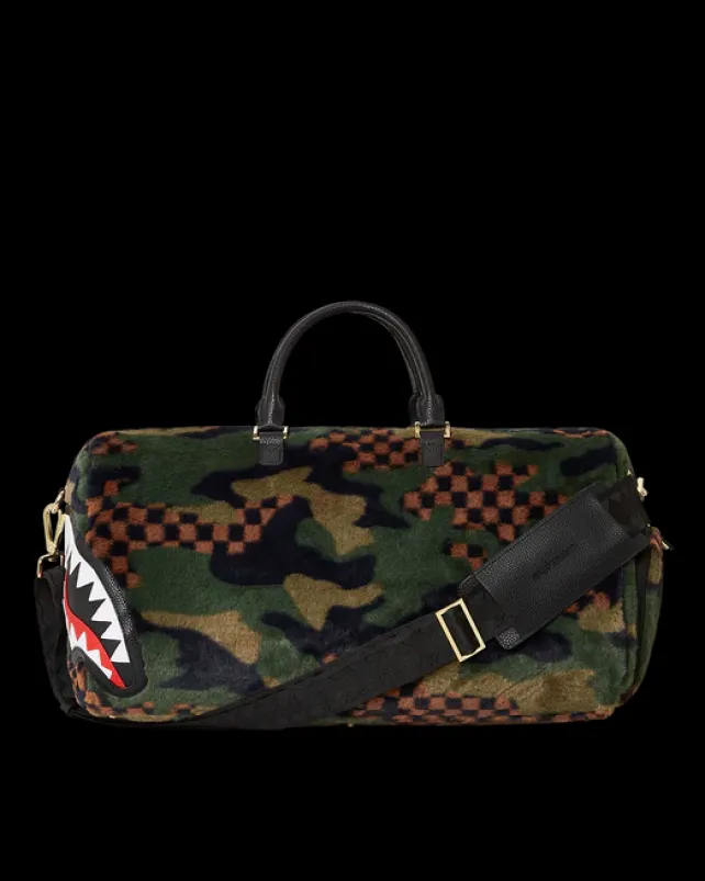 DUFFLES>SPRAYGROUND BIG SKY FUR SHARK DUFFLE