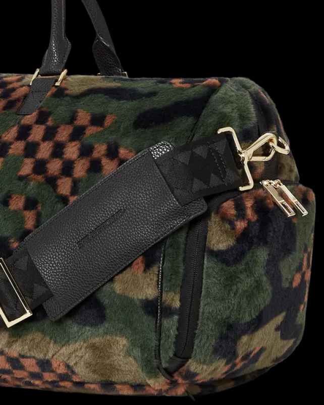 DUFFLES>SPRAYGROUND BIG SKY FUR SHARK DUFFLE