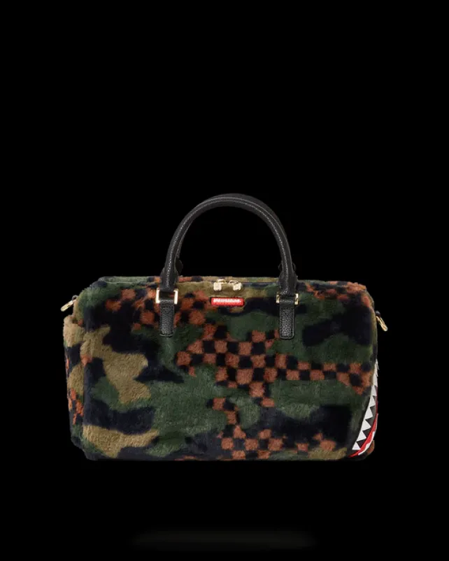 DUFFLES>SPRAYGROUND BIG SKY FUR SHARK MINI DUFFLE