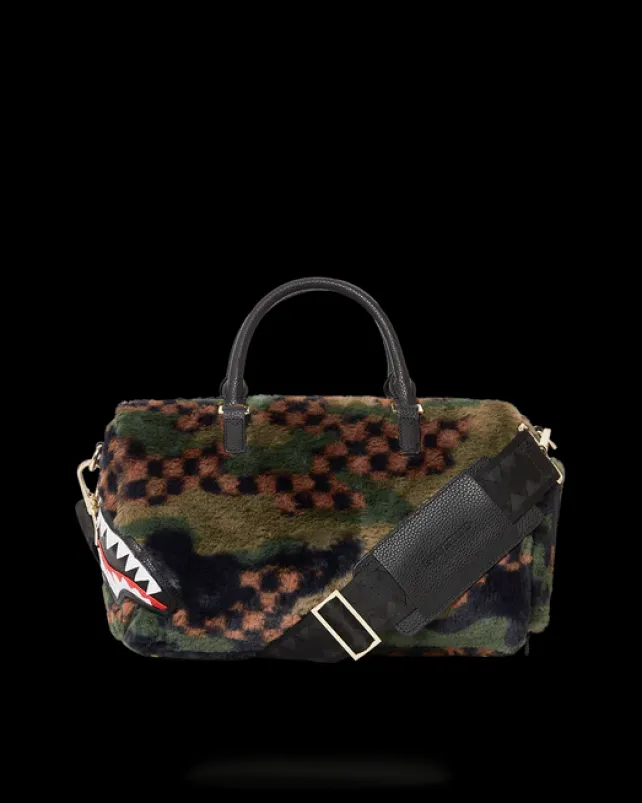DUFFLES>SPRAYGROUND BIG SKY FUR SHARK MINI DUFFLE