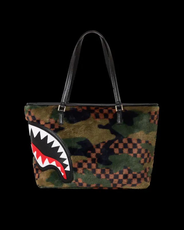 TOTES|HANDBAGS>SPRAYGROUND BIG SKY FUR SHARK TOTE