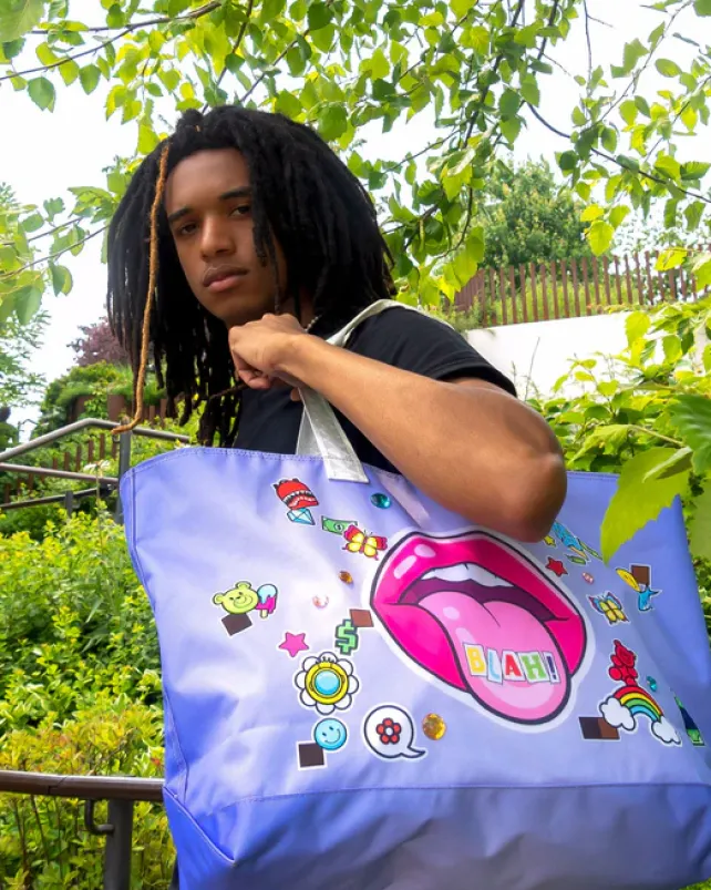 TOTES|BEACH & GYM TOTES>SPRAYGROUND BLAH! BEACH TOTE