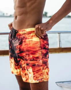 SWIMWEAR>SPRAYGROUND CAMO FIRE SHOTO SWIM TRUNKS