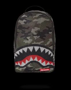BACKPACKS>SPRAYGROUND CAMO MESH SHARK