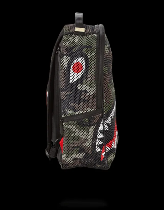 BACKPACKS>SPRAYGROUND CAMO MESH SHARK