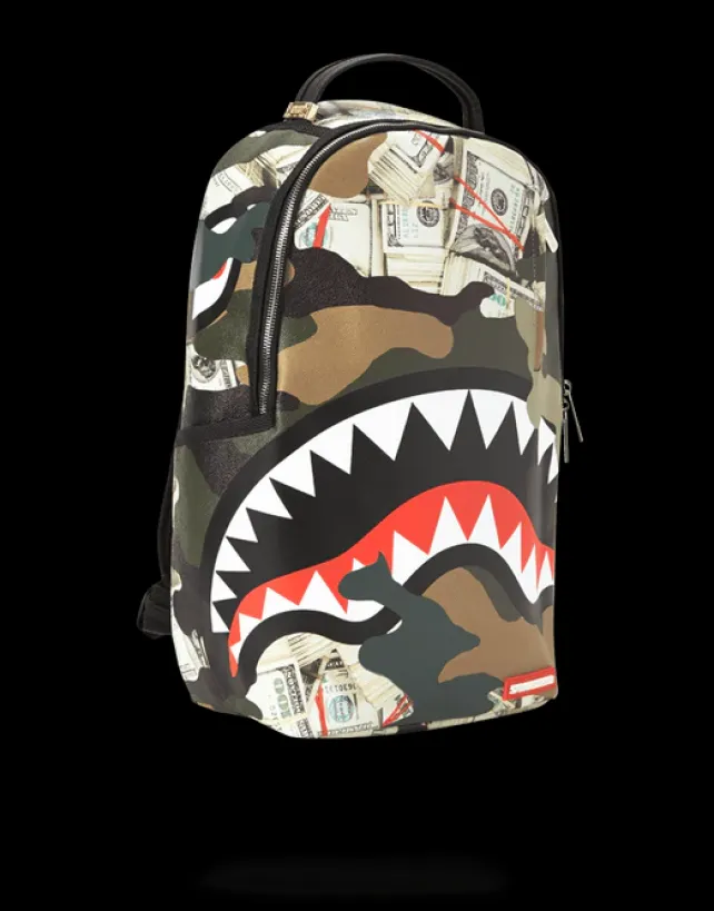 BACKPACKS>SPRAYGROUND CAMO MONEY SHARK