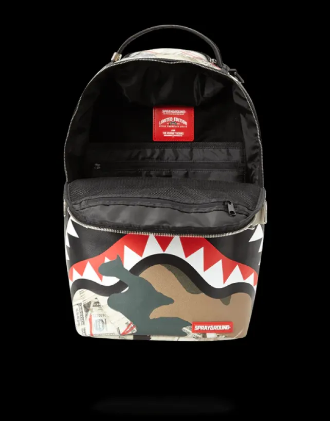 BACKPACKS>SPRAYGROUND CAMO MONEY SHARK