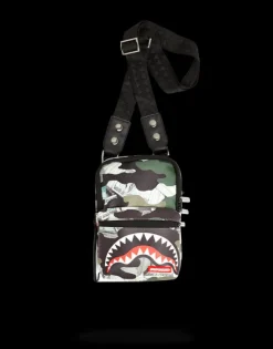 SLINGS|CROSSBODYS>SPRAYGROUND CAMO MONEY SHARK SLING