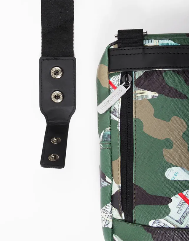 SLINGS|CROSSBODYS>SPRAYGROUND CAMO MONEY SHARK SLING
