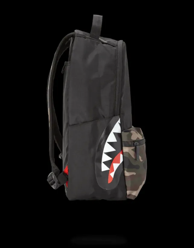 BACKPACKS>SPRAYGROUND CAMO SIDE SHARK DOUBLE CARGO