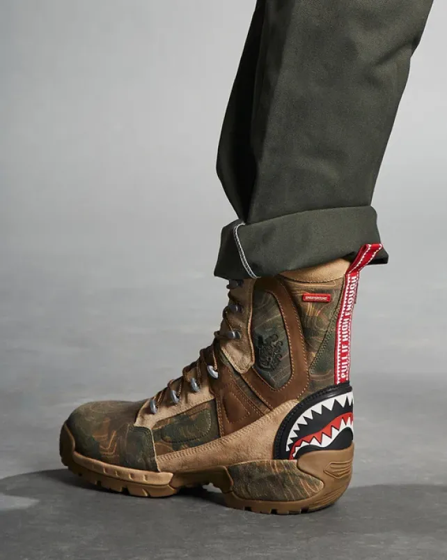 BOOTS>SPRAYGROUND CAMO TERRAIN FUERZA COBRA PARATROOPER BOOTS - MADE IN COLOMBIA NUMBERED 1/280 PAIRS