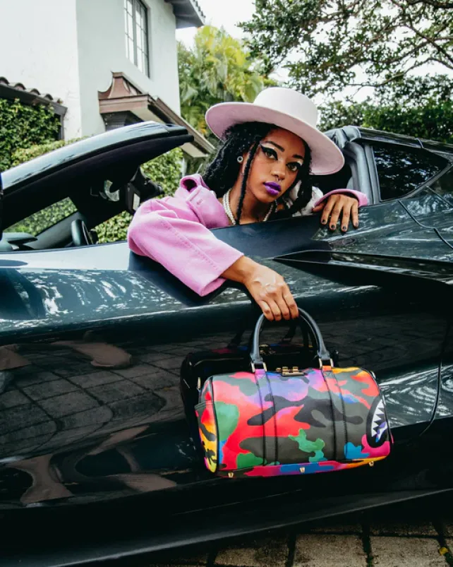 DUFFLES>SPRAYGROUND CAMOBURST MINI DUFFLE